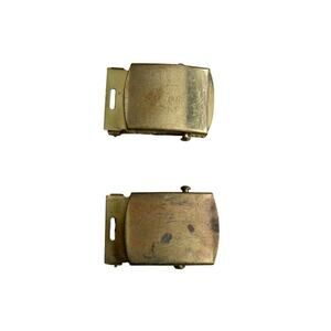 LOT OF 2 MILITARY VINTAGE BRASS BELT BUCKLES